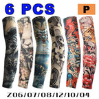 2026 Tattoo Sleeves 6 PCS Unisex Summer UV Sun Protection Arm Covers Cycling Driving Fishing Beach Breathable Nightclub Elastic
