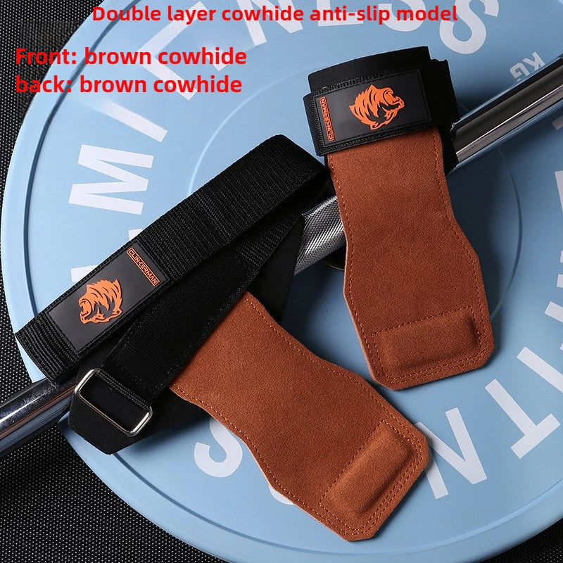 2PCS Silicone Non-Slip Gym Palm Protector Lifting Strap for Deadlifts Rowing Pull-Up Various Cowhide Leather PVC Various Combinations