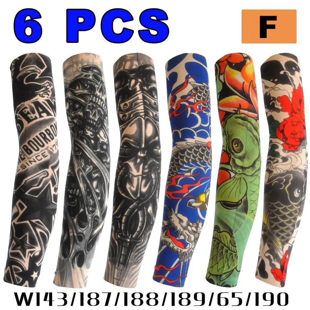 2026 Tattoo Sleeves 6 PCS Unisex Summer UV Sun Protection Arm Covers Cycling Driving Fishing Beach Breathable Nightclub Elastic