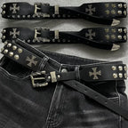 Punk New Gothic Y2K Women Men Belts Luxury Brands Gothic Ladies Hip Hop Punk Rivet Skeleton Print Waist Belt Jeans Waistband