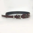 Punk New Gothic Y2K Women Men Belts Luxury Brands Gothic Ladies Hip Hop Punk Rivet Skeleton Print Waist Belt Jeans Waistband