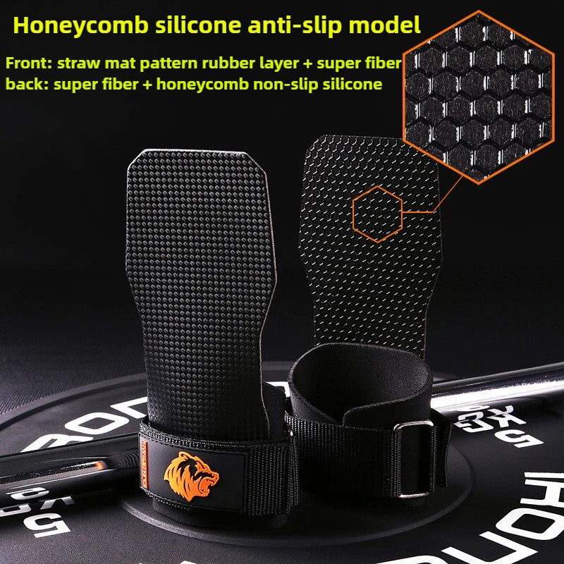Silicone Non-Slip Gym Palm Protector Lifting Strap for Deadlifts Rowing Pull-Up Various Cowhide Leather PVC Various Combinations