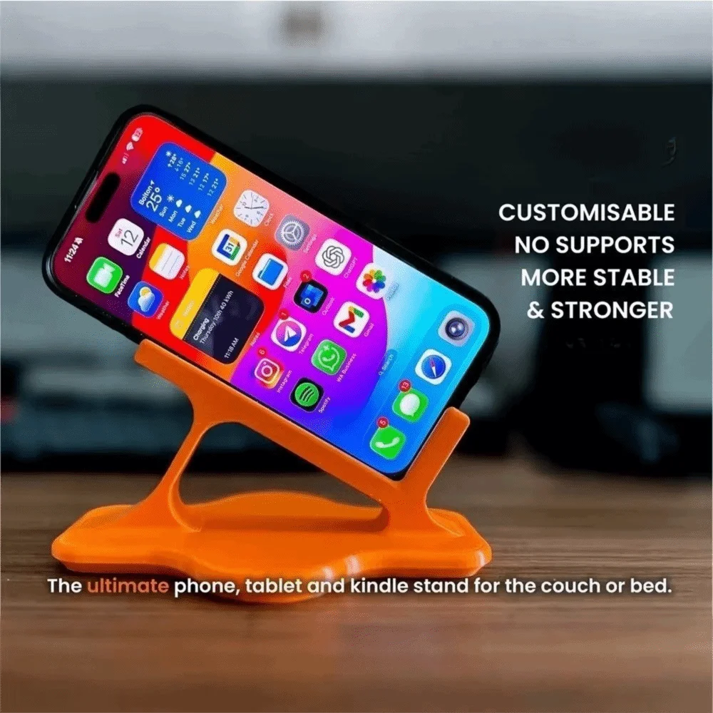 Universal Curved Non-Slip Mobile Phone Holder Ergonomic Anti-Slip Bedside Phone Stand Portable Stable Lazy Phone Stand Sleeping