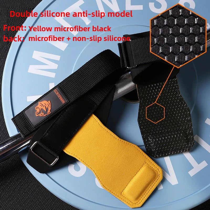 2PCS Silicone Non-Slip Gym Palm Protector Lifting Strap for Deadlifts Rowing Pull-Up Various Cowhide Leather PVC Various Combinations