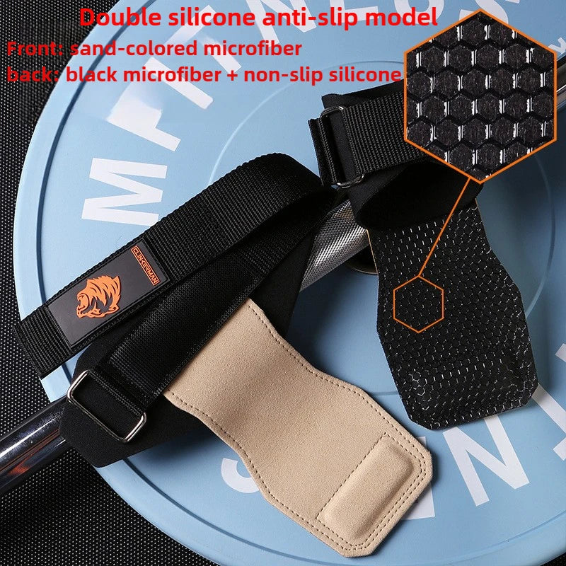 2PCS Silicone Non-Slip Gym Palm Protector Lifting Strap for Deadlifts Rowing Pull-Up Various Cowhide Leather PVC Various Combinations