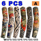 2026 Tattoo Sleeves 6 PCS Unisex Summer UV Sun Protection Arm Covers Cycling Driving Fishing Beach Breathable Nightclub Elastic