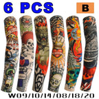 2026 Tattoo Sleeves 6 PCS Unisex Summer UV Sun Protection Arm Covers Cycling Driving Fishing Beach Breathable Nightclub Elastic