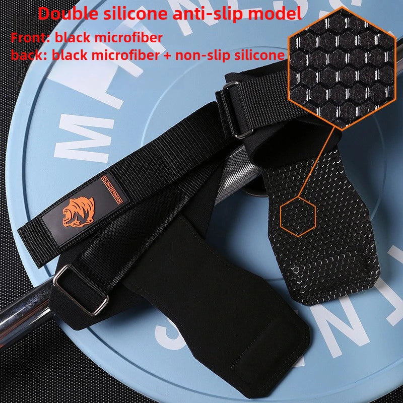 2PCS Silicone Non-Slip Gym Palm Protector Lifting Strap for Deadlifts Rowing Pull-Up Various Cowhide Leather PVC Various Combinations